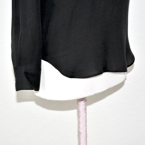 Theory Corbette Black 100% Silk Blouse Size P - Picture 10 of 16